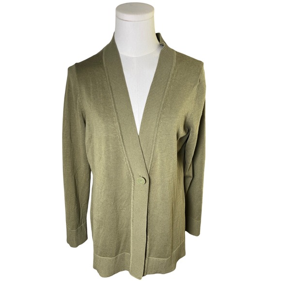 Coldwater Creek Sweaters - Soft Minimalist Open Front Cardigan Sage Green‎ Silk Cotton Coldwater Creek M